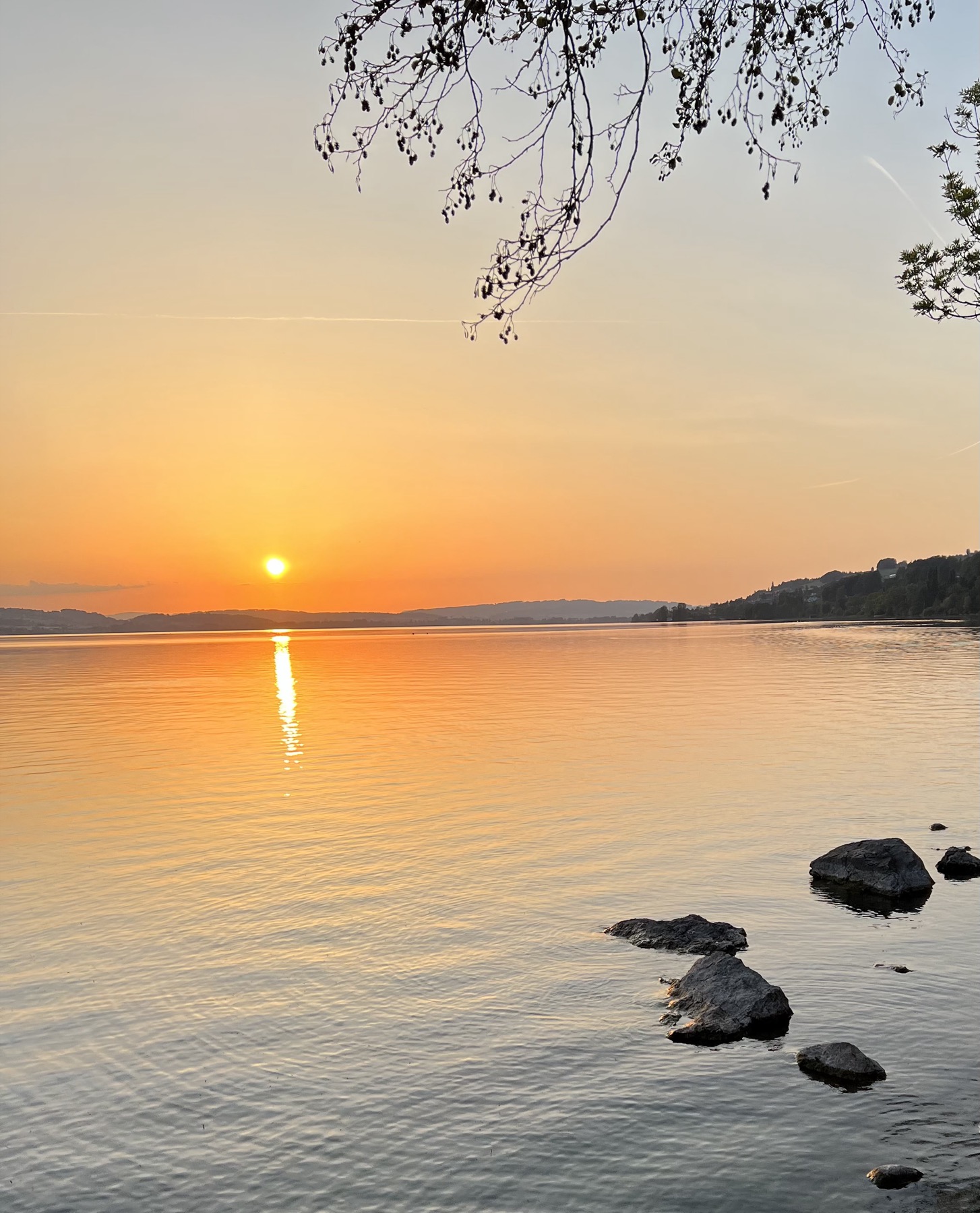 Der Sempachersee bei Sonnenuntergang